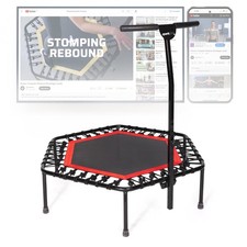 SportPlus Indoor Trampoline, Blue/Green/Red, Rebounder Home Fitness Trampoline
