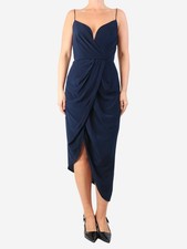 Zimmermann Navy silk midi dress - size UK 10