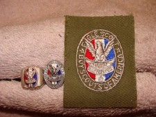  BSA EAGLE SCOUT Boy Scouts of America PATCH,  PIN and RING, 1937-57 SIZE 9