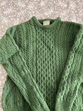 Aran Isle Sweater- 100% Merino Wool -M
