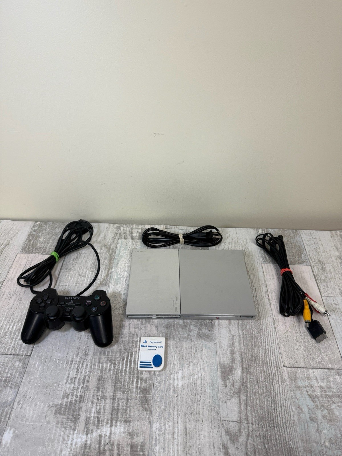 Sony PlayStation 2 SCPH-90001 Slim Console with Controller and Cords - Tested & Working
