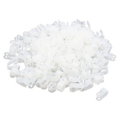 Rtype Cable Clamp White Nylon Cable Organizer Clips For 3/8 Inch Diameter Wire R