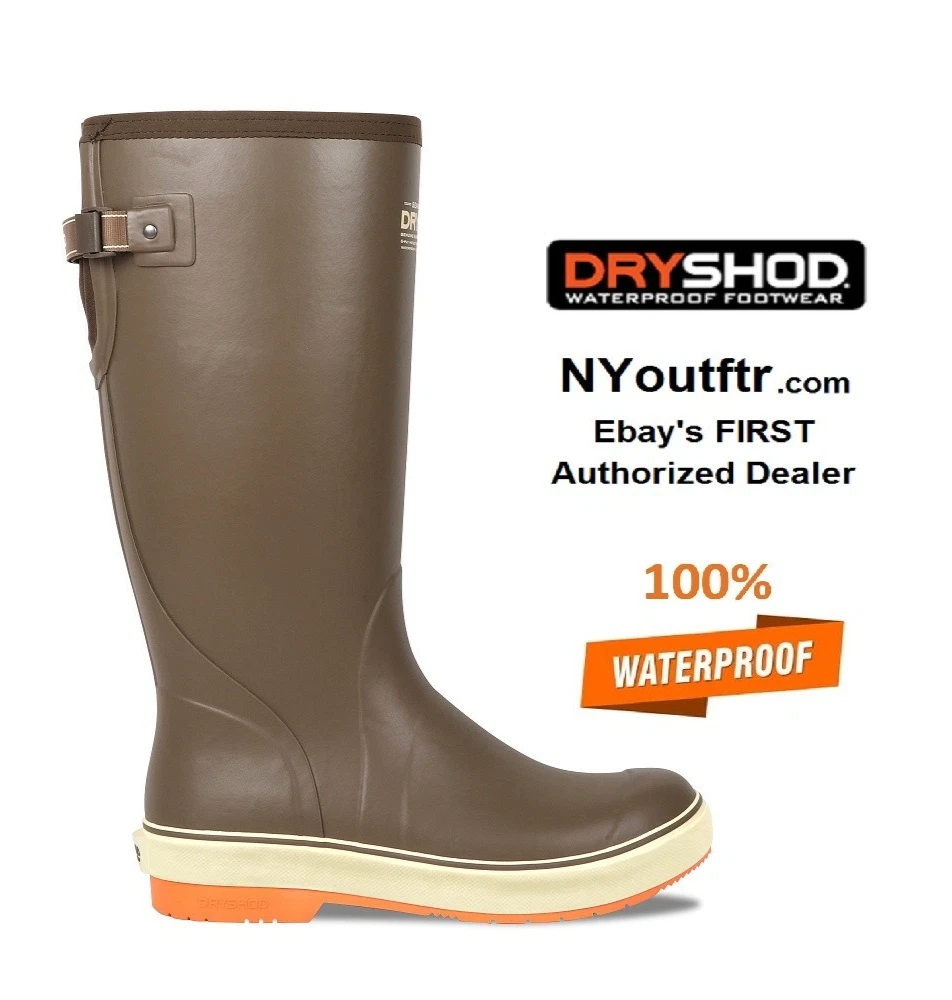 DRYSHOD Men's Size 14 Seamonster FLX Gusset Premium Rubber Work Boots SMXG-MH-BR