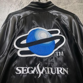 SEGA SATURN Sukajan Bomber Jacket Embroidery 30th Anniversary Black Size XL