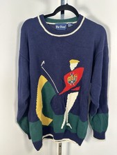 Vintage Par Four Sweater Men  s XL/T Golf Knit Crewneck 90s Preppy Cotton
