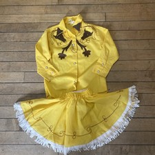 Vintage JBart Yellow Cowgirl Western Wear Outfit Girls Small Blouse/Skirt