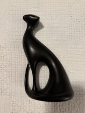 VTG Modernist Black Cat Sculptor Jaroslav Jezek for Royal Dux 1960 MCM 7.5”