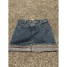 K12 Gymboree Kids Denim Skirt Size 6 Rainbow Stitching Embroidered CUTE