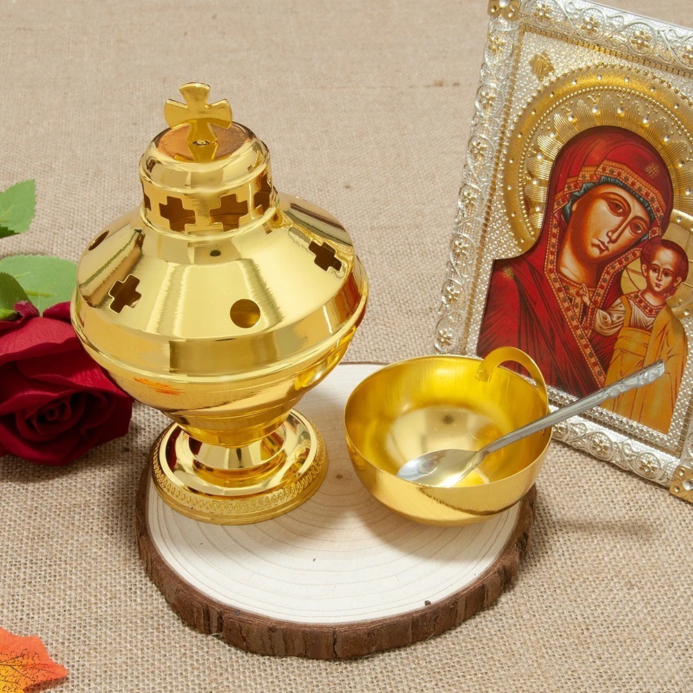 Authentic Greek Classic Orthodox Incense Burner Church Religious Worship Supply