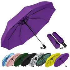 SIEPASA Windproof Travel Compact Umbrella-Automatic 42 Inch-1 Pack, Purple