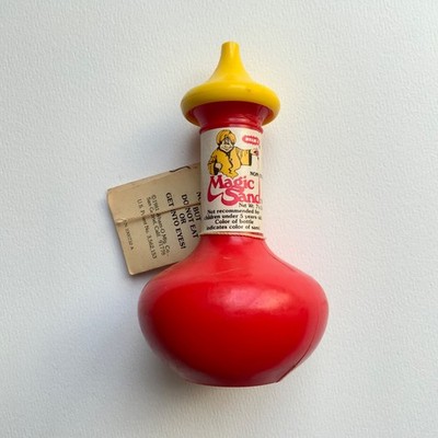 Vintage 1981 Wham-O Magic Sand RED Bottle Genie Toy w/ Original