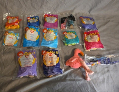 Ty Teenie Beanies McDonald's 2000 Lot of 11 Toys Slither Lucky Bumble Spinner