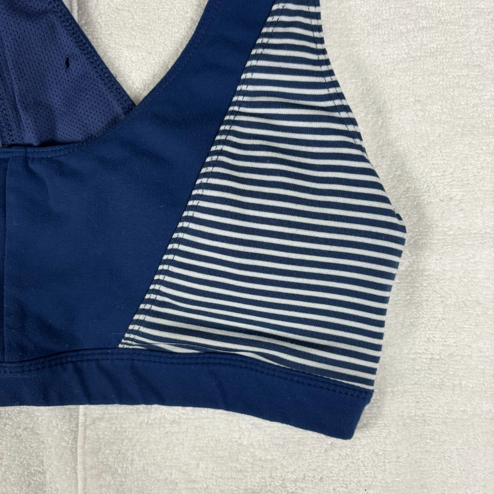 Sutiã esportivo feminino Oiselle Running listrado azul marinho roupa ativa racerback - Imagem 4 de 4