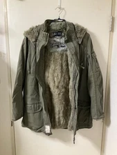 ARMANI JEANS Mod Coat Jacket Men Size USAS Khaki Green 