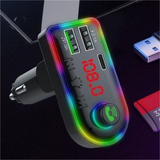 USB Charger Charging 3.1A FM Car MP3 Bluetooth Player Ambient Light Transmitter