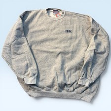 Vtg IBM Hanes Sweatshirt Mens XL Gray Fleece Crewneck Pullover Logo Printpro