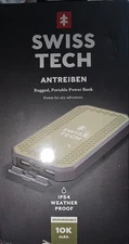 Swiss Tech Portable Power Bank Weather Proof IP54Rechargeable Dual Ports 10K mAh