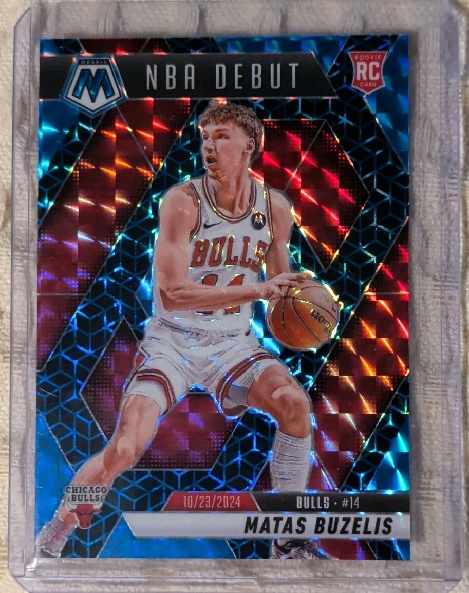2024-25 Panini Mosaic NBA Debut Matas Buzelis RC #257 Spectris Blue Prizm /25