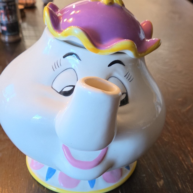 Disney Mrs. Potts Teapot Mug with Lid Treasure Craft Made in USA