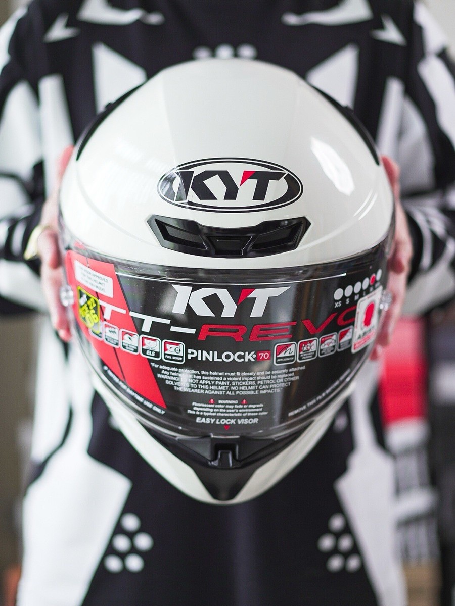 KYT TT REVO SOLID WHITE 22.06 (size L) | eBay