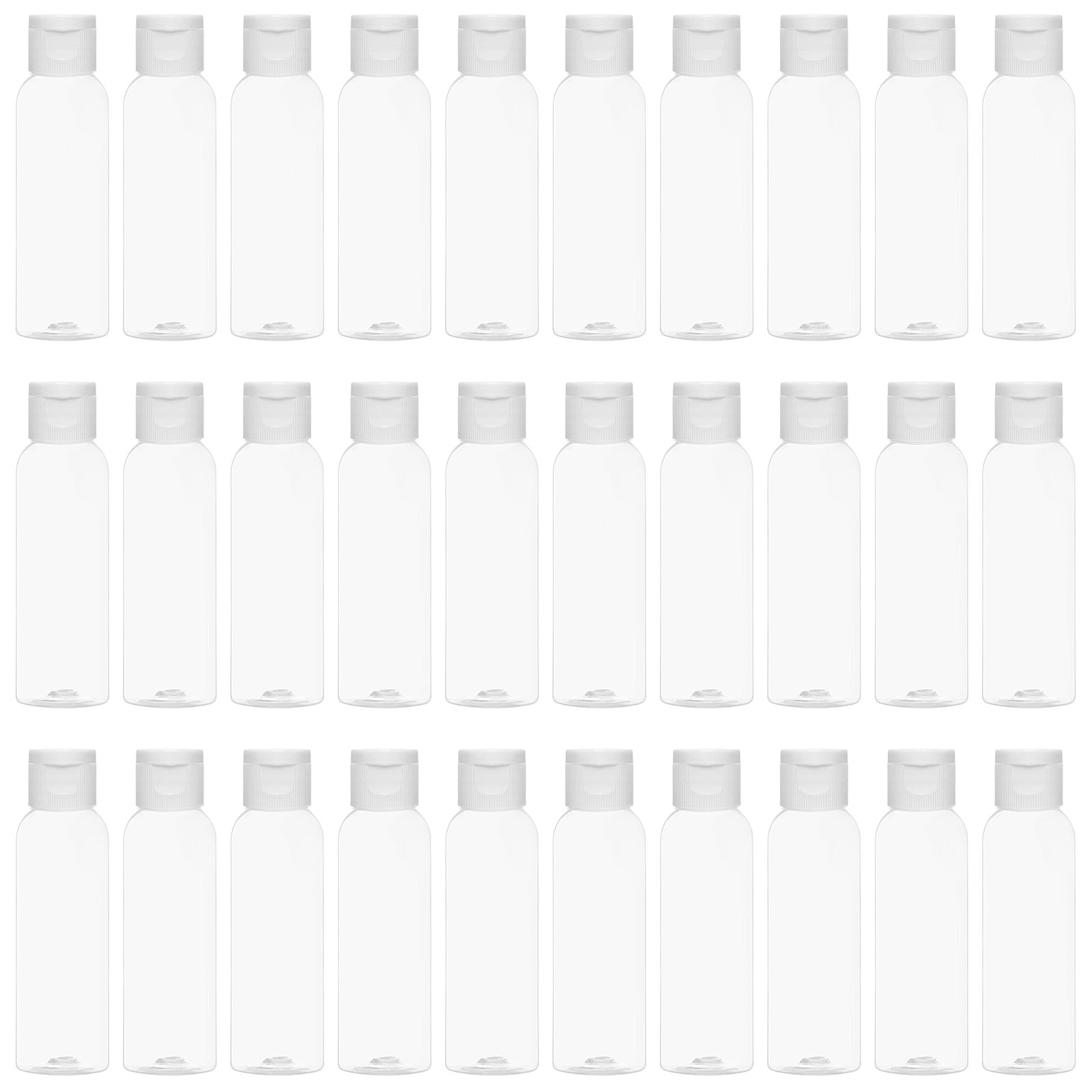 Упаковка из 30 штук прозрачного пластика для ванной комнаты с откидной крышкой - 60 мл 3990₽