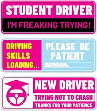 Magnet for Car, New Driver Magnet Sticker for Car, Funny Pink 3Pcs Color: Pink