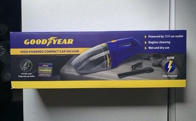 Goodyear 12v 60W High Powered Compact Car Vacuum Vac Bagless Cleaner
