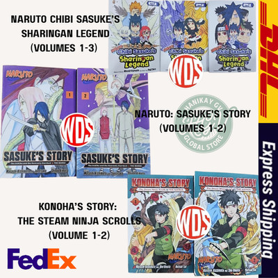 Naruto Sasuke Story Vol 1-2 & Spin Off Manga English  Full Set Masashi Kishimoto