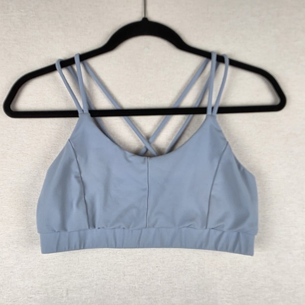 ECHT Sports Bra Size L Strappy Blue / Purple Gym CrossFit Run no padding