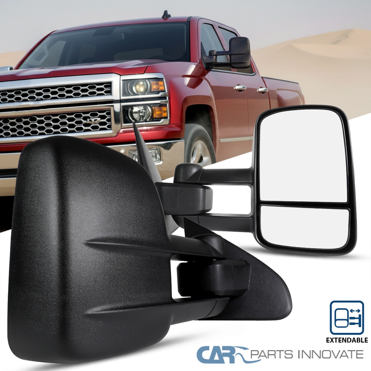 Specchietti Per Silverado 1500 Specchietti Laterali Cromati Power Fold Riscaldati Per Chevy Silverado GMC Sierra 1500 2014-2018 Retrovissimi Per Pick-up 2014-2018