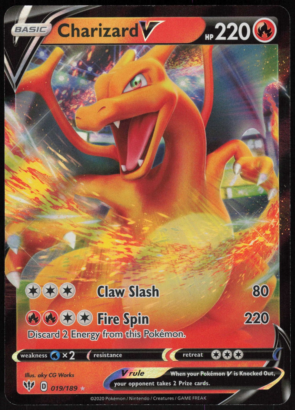 Charizard V 2020 Sword & Shield: Darkness Ablaze #019/189 Holo