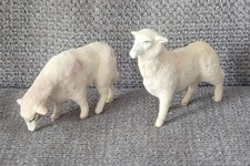 Lot De 2 Ancien Moutons Devineau Santon Crèche 