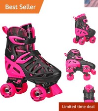 Trac Star Girls' Adjustable Roller Skates - Size 3-6, Lightweight Agile Design