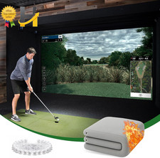 Gray Fireproof Golf Simulator Impact Screen 3D Air Mesh Impact Screen BUY IT NOW