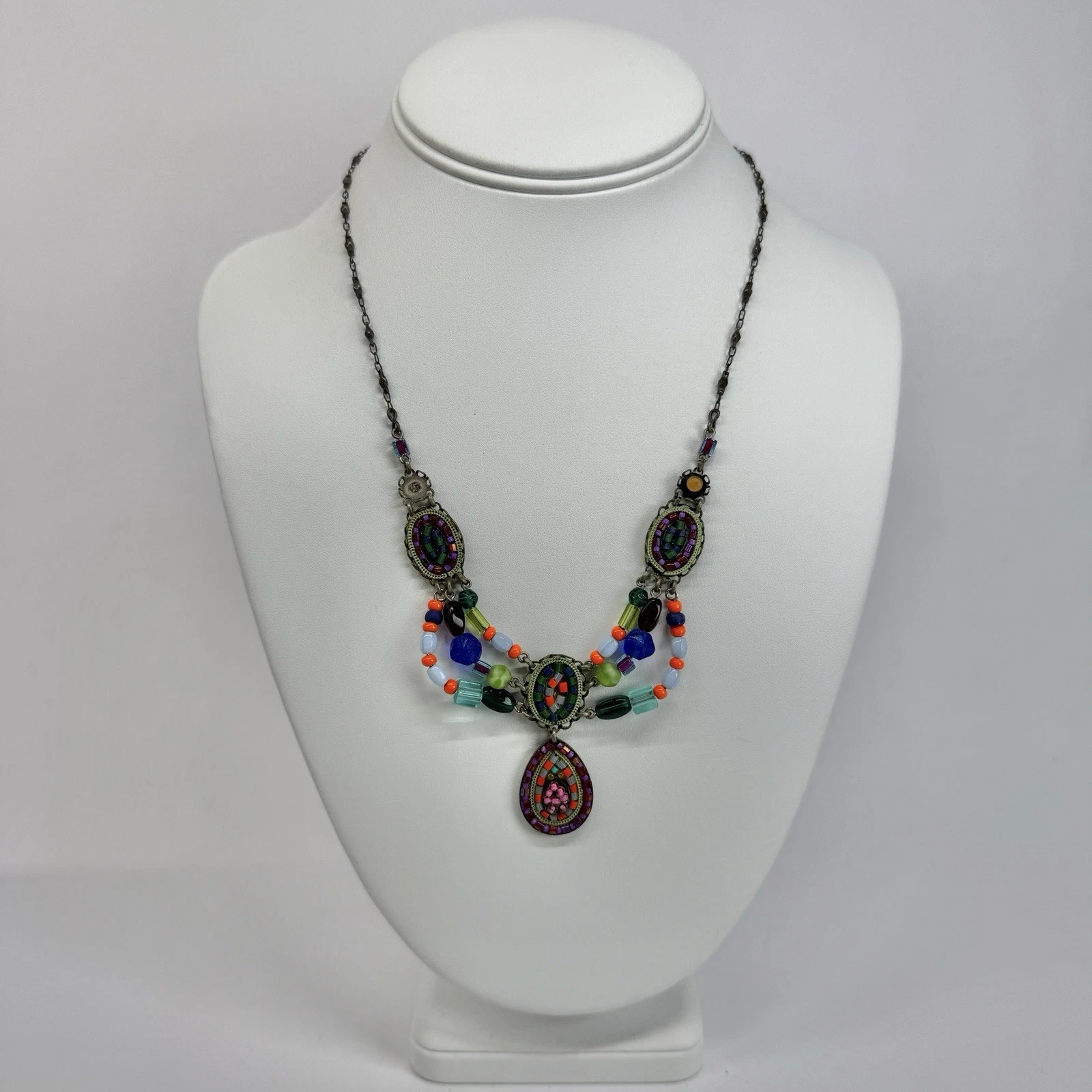 FIREFLY La Dolce Vita Swarovski Crystal Mosaic Vintage Necklace Jewelry N510