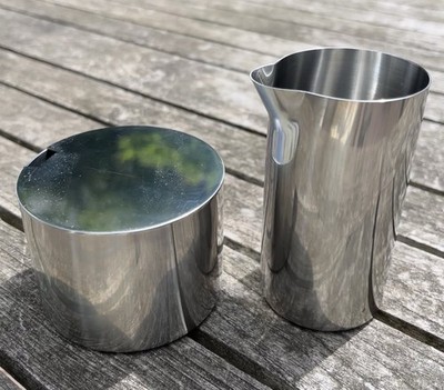 Stelton Cylinda Line, Arne Jacobsen, Zuckerschale und Milch-/Sahnekännchen, Set