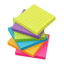 Lined Sticky Notes 3x3 inch 3 x 3 inches, 6 Pads in