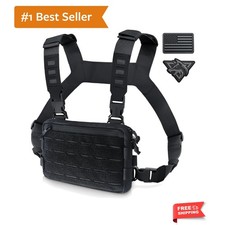 Tactical Chest Rig Pack for Men, Running Chest Bag with Front Loop Recon Ches...