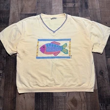 Vintage Fresh Produce Nature T-Shirt Sea Life Surfwear Single Stitch Large 90’s
