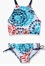 Kanu Surf Girls Halter Tankini 2-Piece Swimsuit Multicolor Size 10 3432