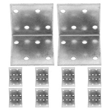 10 Pcs Galvanized Angle Iron Corner Brace Bracket Adjustable with Holes