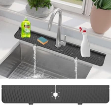 30 Inch Kitchen Sink Splash Guard, Silicone Faucet Splash Guard, Large Size Sili