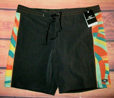 MENS O'NEILL CHARCOAL BLACK STRETCH SWIM BOARD SHORTS SIZE 38