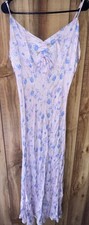 Wild Fable Women's Purple Floral Neck Tank Midi Dress Size Large Pre Owned Cond
