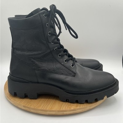 Coach CitySole Ankle Boots Signature Logo Leather Lace Up 