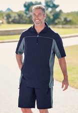 KingSize Men's Big  Tall Quarter Zip Short Sleeve Colorblock Tracksuit