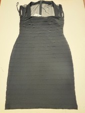 Xscape NWT Dress Black Bandage Ribbed Size 12 Joanna Chen Rare