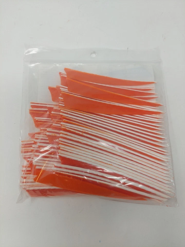 100 Pack Gateway Feathers 4" Right Wing: Shield Fluorescent Flo Orange 400RSSFO - Image 3 of 3