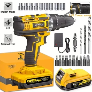 Cordless Impact Drill Set, Wireless Drill Set