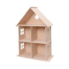 Stafil DIY Flat Pack Open Front Wooden Dollhouse